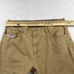 Iron Co 36×30 Chino Khaki Pants Elastic Waist Zip Button 5 Pocket Flat Front Tan