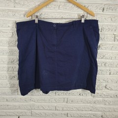 Ellos Skort 22 Plus Blue Elastic Waist Cotton Blend Casual Travel Short Skirt