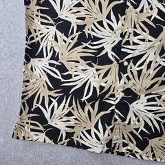Chaps Ralph Lauren Shirt Mens M Black Short Sleeve Button Up Floral Cotton