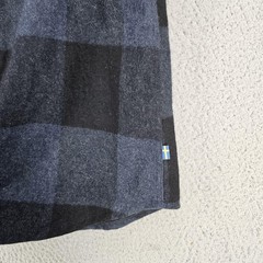 Fjallraven Canada Shirt Womens XL Blue Black Plaid Wool Flannel Snap Up 90835