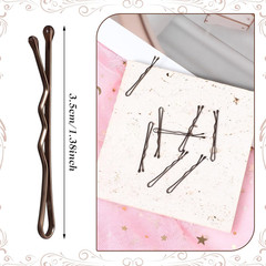 Mini Bobby Pins, 50PCS 1.37 Inch Small Wavy Hair Pins Metal Hair Clip Hairpins f