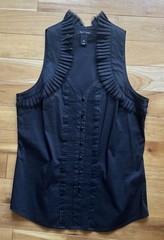 Y2K White House Black Market Black Goth Lace Pinup Tank Top Blouse Size 10