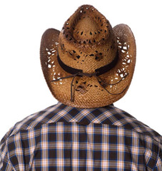 Cowboy Hat Eagle Beads Straw Vintage Studded Leather Western Concert Men’s Hat
