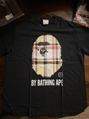 A Bathing Ape BAPE Black Check T Shirt Size L New With Tags & OG Bag