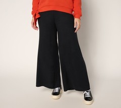 Peace Love World Comfy Regular Wide Leg Pull-On Pant Black 1X New