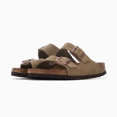 Birkenstock Arizona Taupe Soft Footbed Suede Leather Sandal Unisex Shoes