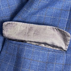 Premiato Blazer Jacket Mens Blue Windowpane Plaid Good 3-Button Made in Canada