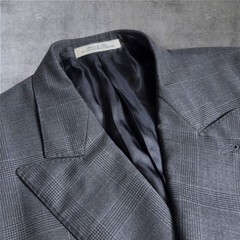 JOSEPH ABBOUD Men Double Breasted Blazer Sport Coat Jacket 38 Gray Italian Wool