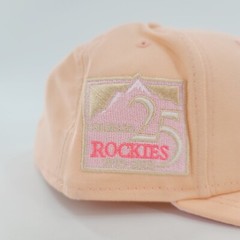 Colorado Rockies New Era Peaches & Cream Fitted Hat 25 Year Side Patch 7 5/8