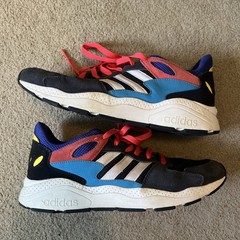 Adidas Chaos EF1047 Mens 9 Cloudfoam Running Shoes Legend Ink Shock Red