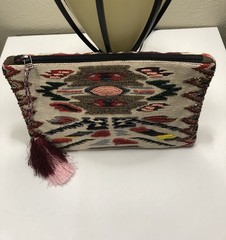 Clutch Artisan Tapestry ￼style Western Print Bead Bag
