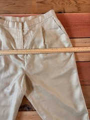 Vintage 90s Y2K Lauren Ralph Lauren 100% Linen Pants Womens 14 Pleated Ivory