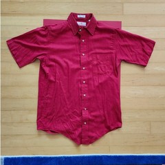 MacNeil and Purnell Made in U.S.A Mens Red Cloth Short Sleeve . Shirt M luxury