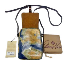 Patricia Nash Zeva Leather Crossbody Wallet Blue Fog