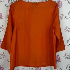 Yessica city top shirt Elegant Orange Blouse with Keyhole Detail