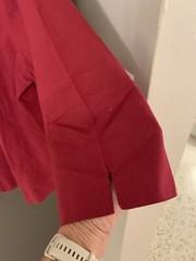 Collections Etc XL Vtg Embroidered Button-Up Shirt Maroon Cottagecore Casual