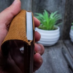 Leather Business Card Holder, Front Pocket Leather Card Holder, Holds 20 Cards