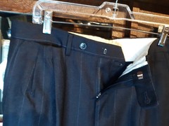 vtg Ermenegildo Zegna 38S 33×29.5 Chalk Stripe Pant Suit Wool Cashmere Flannel