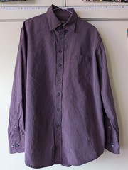 Merona Men’s L Purple Striped Cotton Dress Shirt Long Sleeve Point Collar