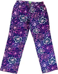 Vera Bradley Women’s Pajama Pants S Cotton Woven Floral Pink Blue Drawstring