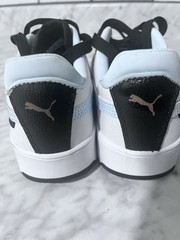 PUMA Unisex Low Top Lace-Up Athletic Sneaker Colorblock White/Black/Blue