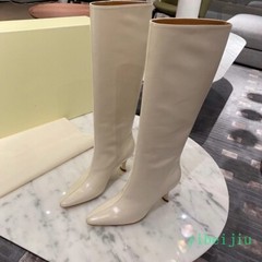 Womens Mid Calf Kitten Heel Boots Pull On Leather Shoes Cowboy Western Plus Size