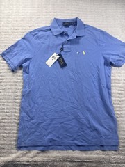 Polo Ralph Lauren Polo Shirt Mens Medium Blue Short Sleeve Custom Fit Pony NWT