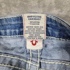True Religion Jeans Women 28 (Fits 32×31) Blue Rainbow Becky Bootcut Distressed