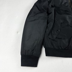 Mens Vintage Black MA-1 Bomber Flight Jacket Nylon Military Utility Zip Y2K