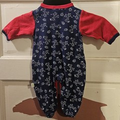 Duck Duck Goose Boys Size 0-3 Months One-Piece Outfit Dragon Blue Red White