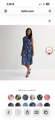 NWT Smocked Midi Dress. Women. Size Medium. Blue Muti Color
