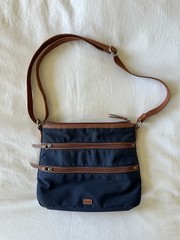 The Sak Esperato Nylon Crossbody Purse Bag Navy Blue Travel Organizer