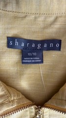 Sharagano Women’s Short Sleeve Zip-Up Light Denim Jean Midi Dress Leaf $108