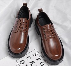British Mens Lace Up Thick Sole Oxfords Casual Dress Prom Creeper Business Shoes