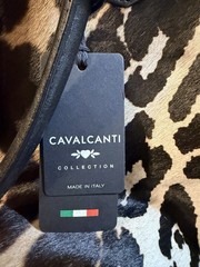 Cavalcanti Animal Print Satchel Top Handle Bag w/ Shoulder Strap Gold Hardware