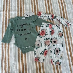 I Got It From My Mama Floral Baby Outfit 0–3M | 3-Piece Set