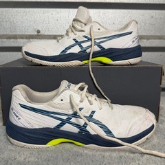 Asics Gel-Game 9 Womens Tennis Shoes White Dive Blue 1044A052 Size 6.5
