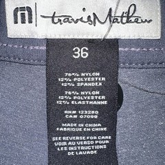 Travis Mathew Nylon Poly Spandex Performance Golf Shorts 36X10 Steel Blue