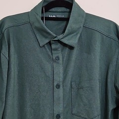 VRST Mineral Teal Heather Woven Button-Up Shirt Men’s M Stretch Moisture Wicking