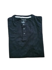 NWT Kenneth Cole Men’s Slim Fit Techni-Cole Stretch 3 Button T Shirt Black Large