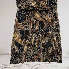 Womens Floral Faux Wrap Dress Size Medium Ruched Sleeve Summer Boho Chic