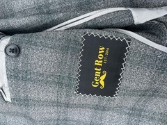 Gent Row Gray Plaid Sport Coat Stylbiella Super 120s Italian Wool 40R