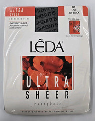 Leda Ultra Sheer Pantyhose Reinforced Toe 525 Size Tall Jet Black