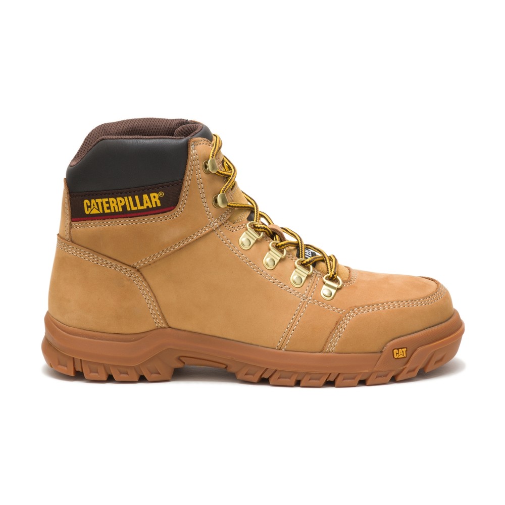 Caterpillar Men Outline Steel Toe Work Boot Work Boots Leather