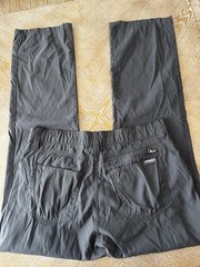 Eddie Bauer Gray Pants 34X32 Flat Front Pockets 95% Nylon 5% Spandex