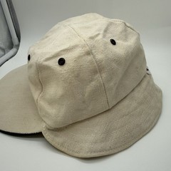 VTG 80s 90s Columbia Hat Fishing Flap Cap Big Bill Made in USA Beige Tan Large