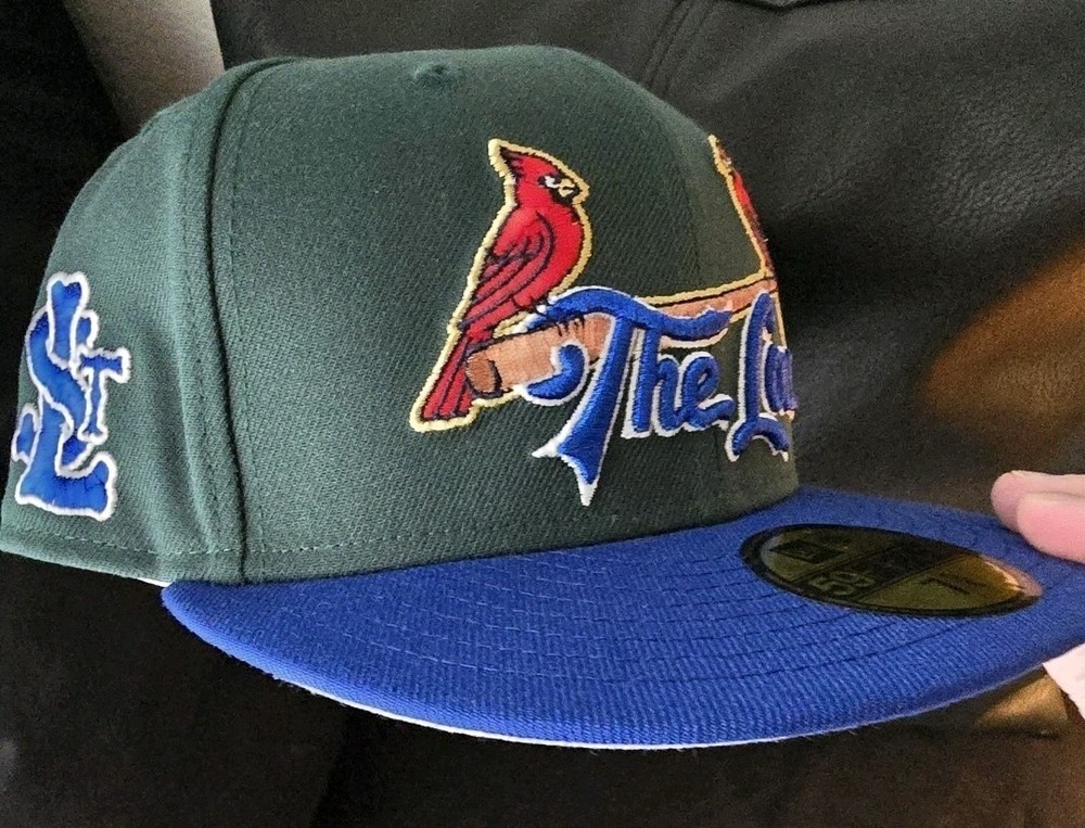 New Era 59FIFTY St. Louis Cardinals MLB Fitted Baseball Cap Green Blue 7 5/8