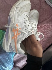 ASICS Gel Game 9 1041A337-100 Men’s Athletic Sneakers White Orange Purple Mesh