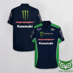 Pro Circuit Kawasaki Dark Blue And Green Hawaiian Shirt_dnn_7