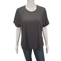 Spyder Women’s Active Top X-Large Size Black Ribbed Short Sleeves Tee Shirt